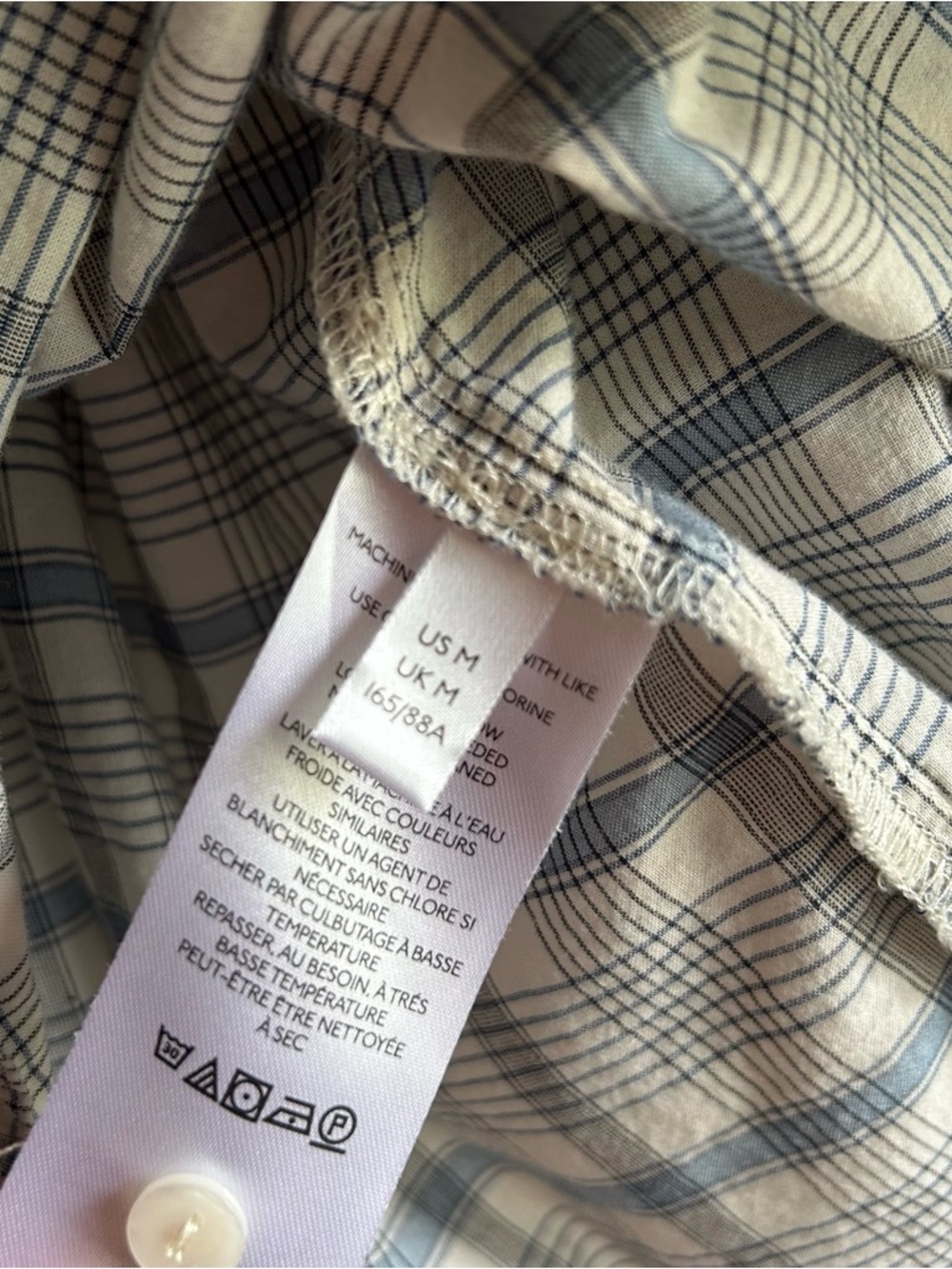 Urban Outfitters Boho Plaid Peasant Blouse - Cream & Blue - Picture 6 of 13